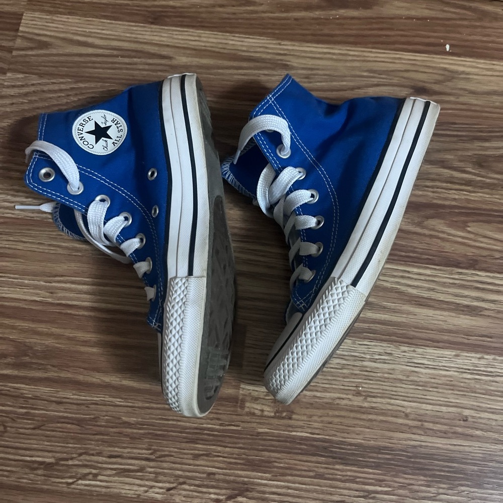 Converse High Top Sneakers in Bright Blue and White - Picture 4 of 9